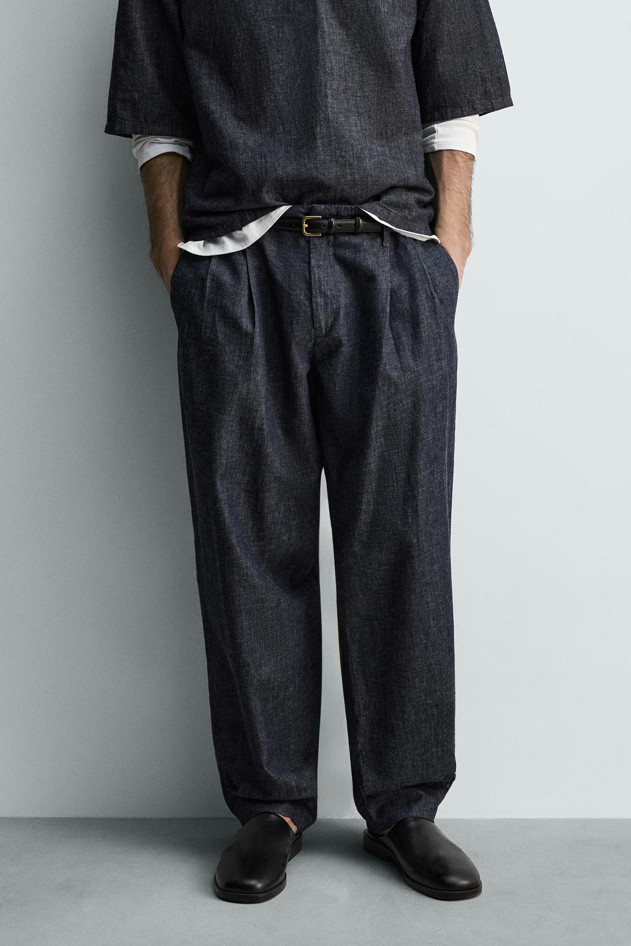 BALLOON FIT PLEATED PANTS